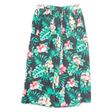 Womens A-Line Skirt Black Midi 90s Floral S