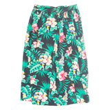 Womens A-Line Skirt Black Midi 90s Floral S