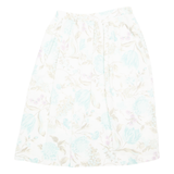 Womens Pleated Skirt Cream Midi 90s Floral M