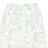 Womens Pleated Skirt Cream Midi 90s Floral M