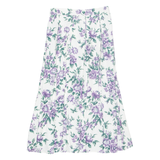 Womens Pleated Skirt White Long 90s Floral S