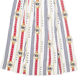 WITTS END Womens Pleated Skirt White Midi Striped M