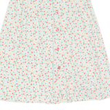 Womens A-Line Skirt Green Midi 90s Spotted XS