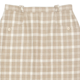 Womens Straight Skirt Beige Knee Length Wool 90s Check M