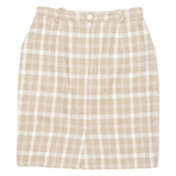 Womens Straight Skirt Beige Knee Length Wool 90s Check M