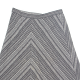 Womens Flare Skirt Grey Knee Length 90s Chevron M