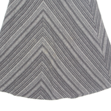 Womens Flare Skirt Grey Knee Length 90s Chevron M