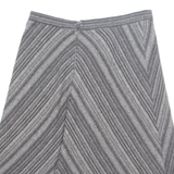 Womens Flare Skirt Grey Knee Length 90s Chevron M