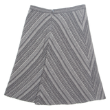Womens Flare Skirt Grey Knee Length 90s Chevron M