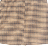 Womens Pleated Skirt Brown Knee Length 90s Houndstooth S