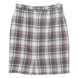 Womens Straight Skirt Grey Knee Length Wool 90s Check M