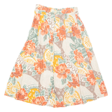 BOBBIE BROOKS Womens A-Line Skirt Cream Midi 90s Floral M