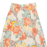 BOBBIE BROOKS Womens A-Line Skirt Cream Midi 90s Floral M