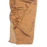 PRETTY LITTLE THING Ruched Womens Straight Skirt Brown Midi UK 8