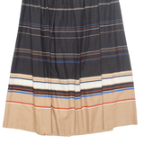 Womens A-Line Skirt Black Long Striped M