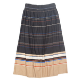 Womens A-Line Skirt Black Long Striped M