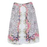 GYPSY LOVE Womens A-Line Skirt Cream Midi Crazy Pattern M