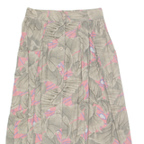 RAFAELLA Womens A-Line Skirt Grey Long 90s Crazy Pattern S