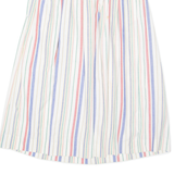 EDDIE BAUER Womens A-Line Skirt White Long 90s Striped S