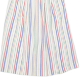 EDDIE BAUER Womens A-Line Skirt White Long 90s Striped S