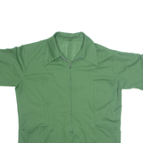 Zip Up Womens Shirt Green Collared 2XL