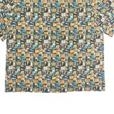 KATHY IKE Womens Printed Blouse Brown 90s Crazy Pattern L