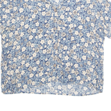 POSITIVE ATTITUDE Womens Printed Shirt Blue Off Shoulder 90s Floral L