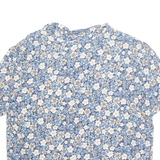 POSITIVE ATTITUDE Womens Printed Shirt Blue Off Shoulder 90s Floral L