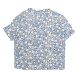 POSITIVE ATTITUDE Womens Printed Shirt Blue Off Shoulder 90s Floral L