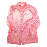 YOU LIM Womens Printed Shirt Red Collared Long Sleeve 90s L