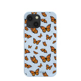Powder Blue Monarchs in flight iPhone 13 Mini Case