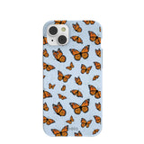 Powder Blue Monarchs in flight iPhone 14 Plus Case