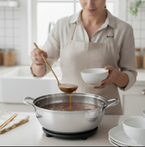 ANYGLEAM Stock Pot Silver Stainless Steel Home Restaurant Cooking Tool Single-Layer Compatible Soup Kitchen Utensils