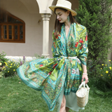 Anyyou 100% Mulberry Silk Light Green Scarf Women Luxury Long Shawl – Beach Wear, Swimwear Cover Up, Pashmina Foulard Fashion Accessory