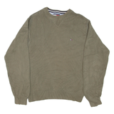 TOMMY HILFIGER Mens Jumper Green Tight Knit S