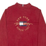 TOMMY HILFIGER Womens Jumper Red Tight Knit L