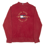 TOMMY HILFIGER Womens Jumper Red Tight Knit L