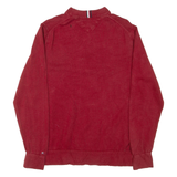 TOMMY HILFIGER Womens Jumper Red Tight Knit L