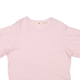 LEVI'S Womens Jumper Pink Tight Knit Short Sleeve XL