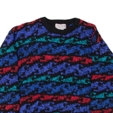 WOODWARD'S Womens Patterned Jumper Blue Striped Tight Knit L