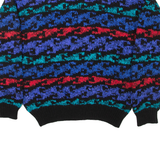 WOODWARD'S Womens Patterned Jumper Blue Striped Tight Knit L