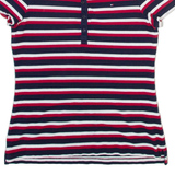 TOMMY HILFIGER Womens Polo Shirt Red Striped M