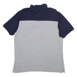 CALVIN KLEIN Mens Polo Shirt Grey Colourblock M