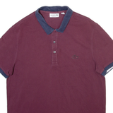 LACOSTE Mens Polo Shirt Maroon L
