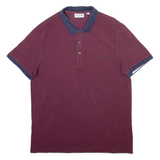 LACOSTE Mens Polo Shirt Maroon L