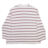 CHAPS Mens Polo Shirt White Striped Long Sleeve L