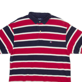 TOMMY HILFIGER Mens Polo Shirt Red Striped L