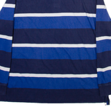 CHAPS Mens Polo Shirt Blue Striped Long Sleeve L
