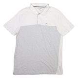 CALVIN KLEIN Mens Polo Shirt White Striped M