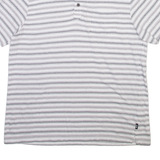 CHAPS Mens Polo Shirt White Striped L